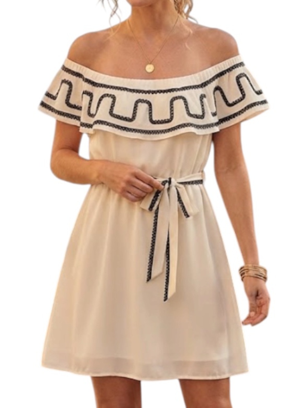 ASOS Bridal Cocktail Coquette Y2K Ivory Lace Contrast Belted Boho Mini Dress 6